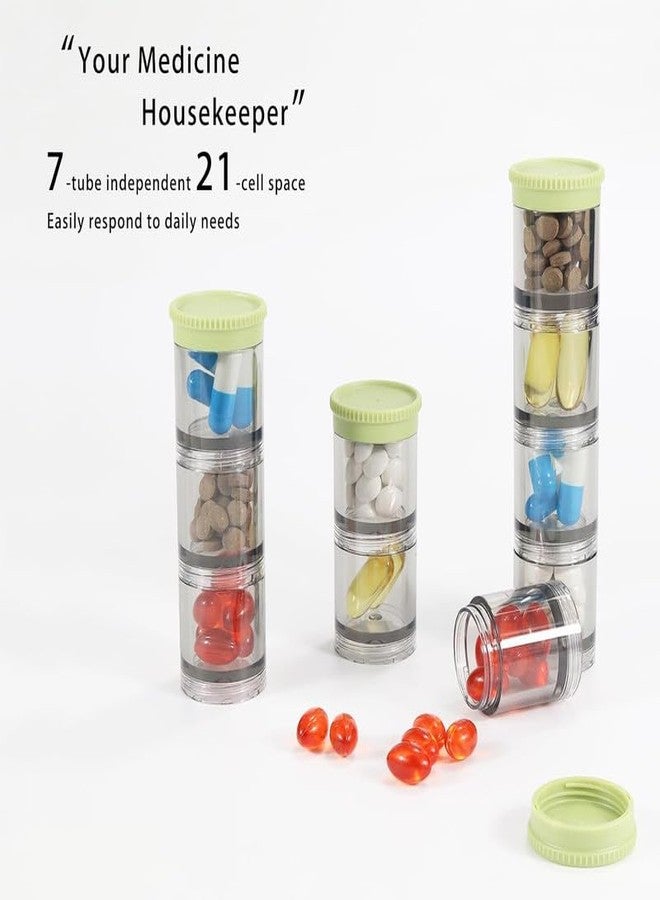 Vroxy Mini 21-Grid Weekly Pill Organizer - Reusable Vitamin Storage Case, 7-Day Portable Pill Box for Home, Office, Travel & Outdoor Use(1Pcs) - Image 3